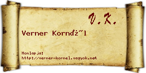 Verner Kornél névjegykártya