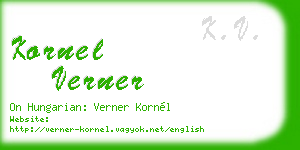 kornel verner business card