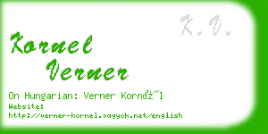 kornel verner business card